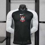 Camisola Manga Comprida SC Corinthians 2025-26 Alternativa Preta Versão Jogador