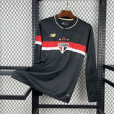 Camisola Manga Comprida São Paulo FC 2025-26 Alternativa Preta Lisa Versão Adepto