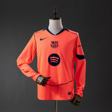 Camisola Manga Comprida FC Barcelona 2025-26 Alternativa Laranja Versão Adepto